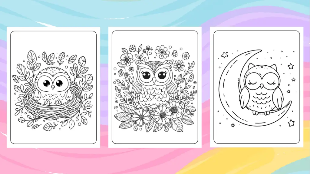 Owls Coloring Pages